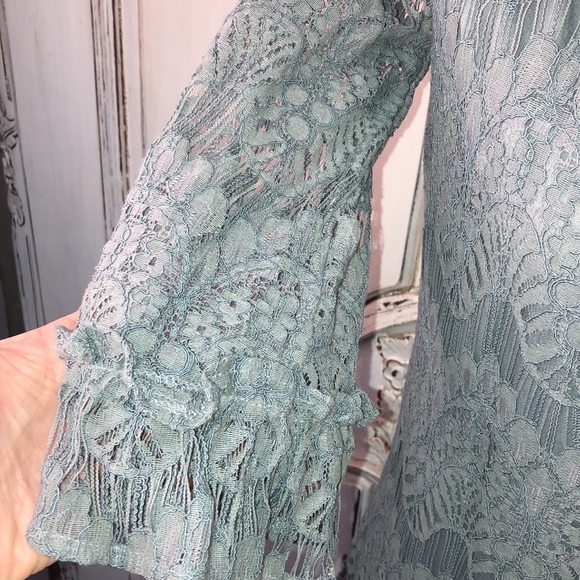 Faith & Flowers Lace Off  Shoulder 3/4 Length Sleeve Dress Size M - Picture 4 of 8